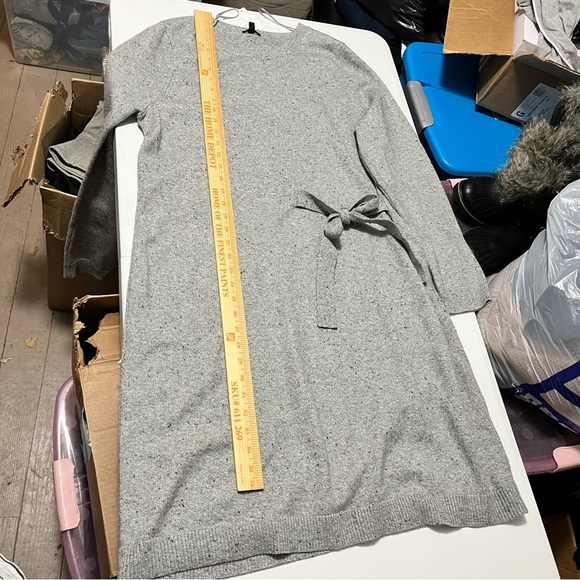 Talbots Tweed Side Tie Sweater Dress Gray Extra Large XL A2 - Picture 6 of 7